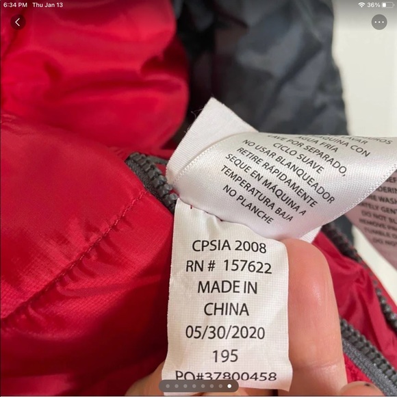 Eddie Bauer down jacket in red and blue size Large - Picture 6 of 12